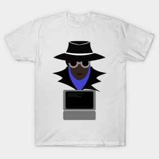 Lady Black (Afro W/Computer): A Cybersecurity Design T-Shirt